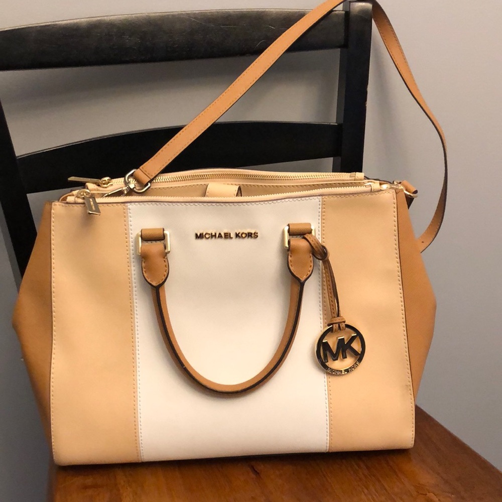 Large Michael Kors color blocked handbag